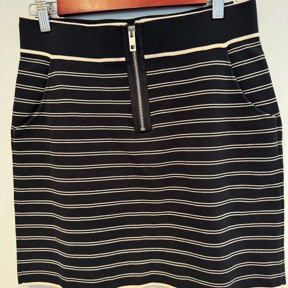 Rag & Bone Regan Skirt Mini Stripe Exposed Zipper Size M